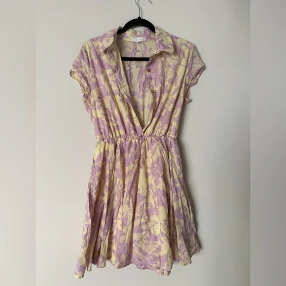 Kariella Cute Floral Preppy Spring Collared Button Up 100% Cotton Dress - Picture 2 of 12